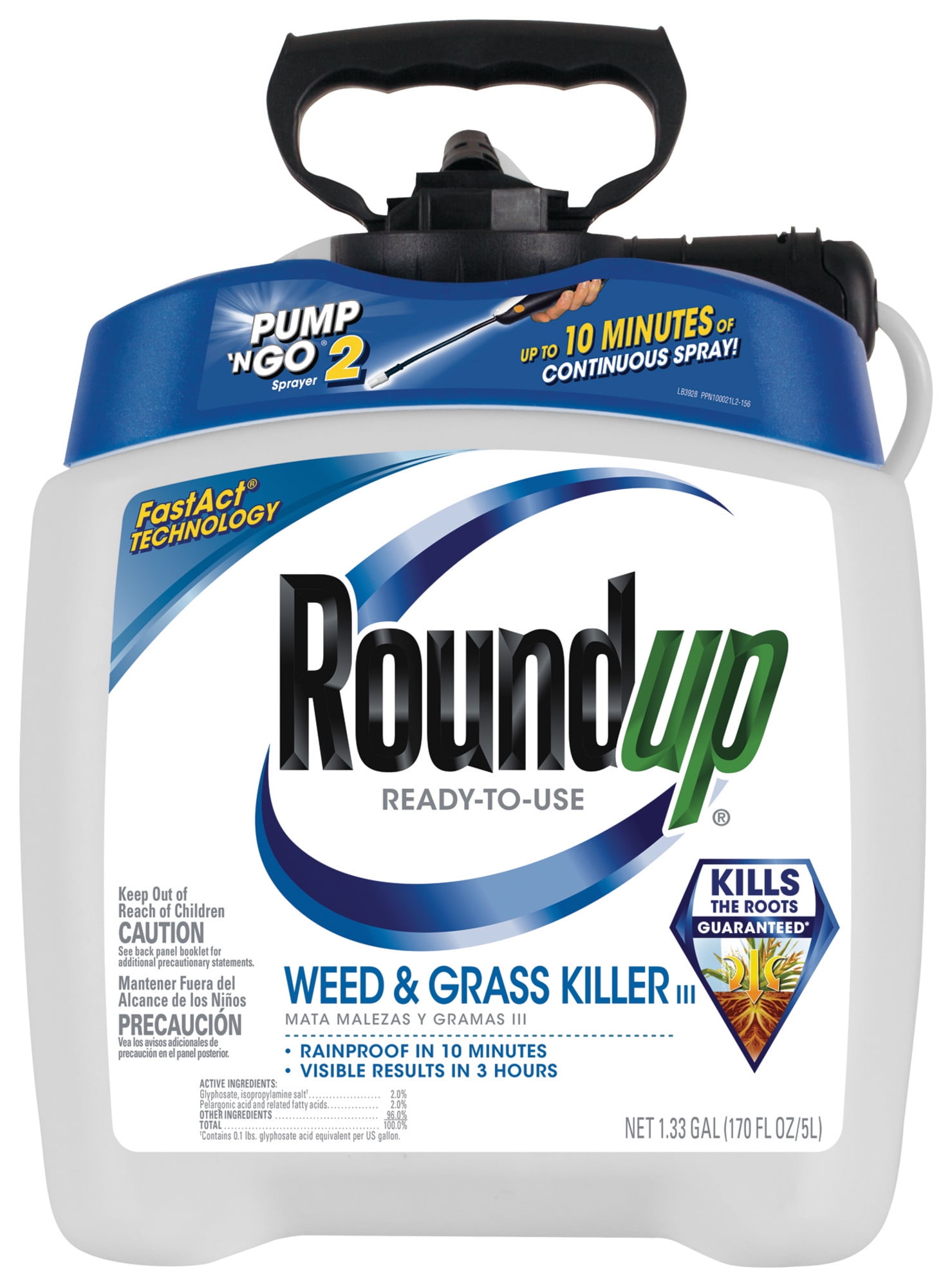 Roundup Ready-to-Use Weed & Grass Killer III with Pump 'N Go Sprayer, 1.33 gal