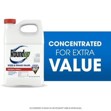 Roundup Weed & Grass Killer₄ Concentrate, Use In Flower Beds and other areas of your yard, 1 gal.