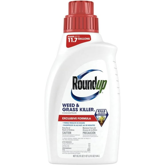 Roundup Weed & Grass Killer Concentrate, Best Around Flower Beds, Walkways or Fences, 35.2oz