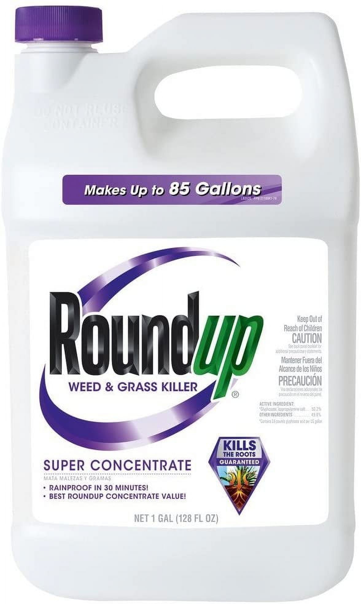 Roundup Weed and Grass Killer Super Concentrate - Liquid Herbicide - 4 Pack, 1 Gal Each