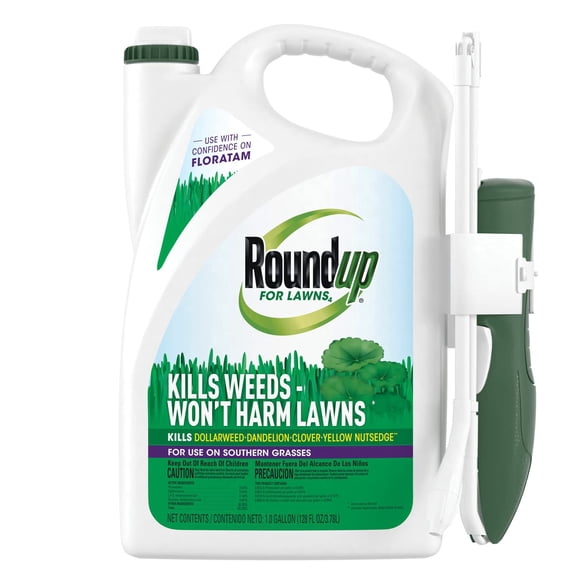 Roundup for Lawns Ready-to-Use Southern - All-in-One Weed Killer for Lawns, Extended Reach Wand, 1 gal.