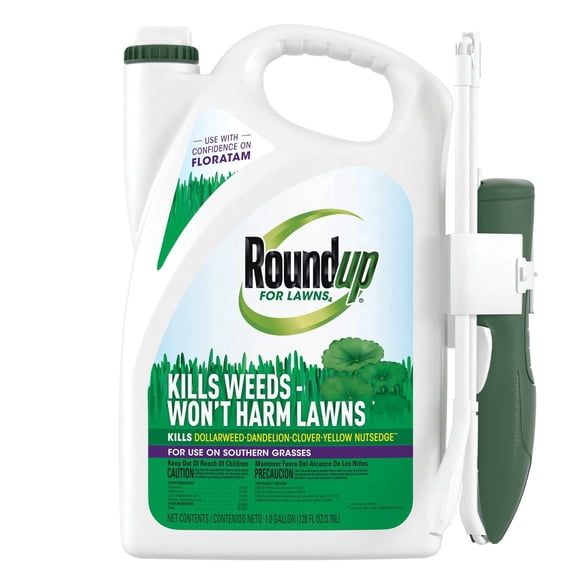 Roundup for Lawns Ready-to-Use Southern - All-in-One Weed Killer for Lawns, Extended Reach Wand, 1 gal.