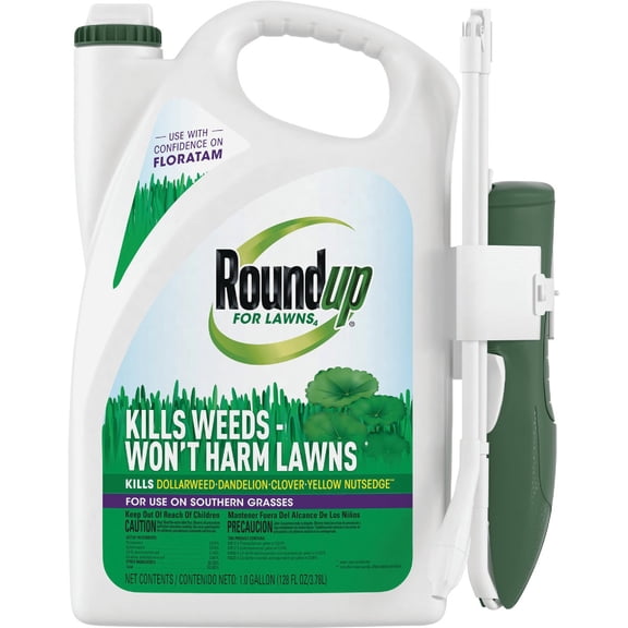 Roundup for Lawns Ready-to-Use Southern - All-in-One Weed Killer for Lawns, Extended Reach Wand, 1 gal.