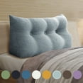 thumbnail image 1 of Rounuo Bed Wedge Pillow for Headboard, Twin Triangular Reading Pillow Linen Large Bolster Backrest Support Ergonomics Cushion Cover Removable Gray 39"x20", 1 of 9