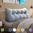 thumbnail image 1 of Rounuo Bed Wedge Pillow for Headboard, Full Triangular Reading Pillow Linen Large Bolster Backrest Support Ergonomics Cushion Gray 54"x20", 1 of 10