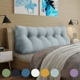 thumbnail image 1 of Rounuo Bed Wedge Pillow for Headboard, Queen Triangular Reading Pillow Linen Large Bolster Backrest Support Ergonomics Cushion Gray 59"x20", 1 of 10