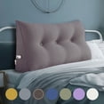 thumbnail image 1 of Rounuo Bed Wedge Pillow for Headboard, Twin Triangular Reading Pillow Linen Large Bolster Backrest Support Ergonomics Cushion Coffee 39"x20", 1 of 7