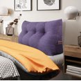 thumbnail image 1 of Rounuo Bed Wedge Pillow for Headboard, Twin Triangular Reading Pillow Linen Large Bolster Backrest Support Upholstered Lumbar Cushion Purple 39"x20", 1 of 6