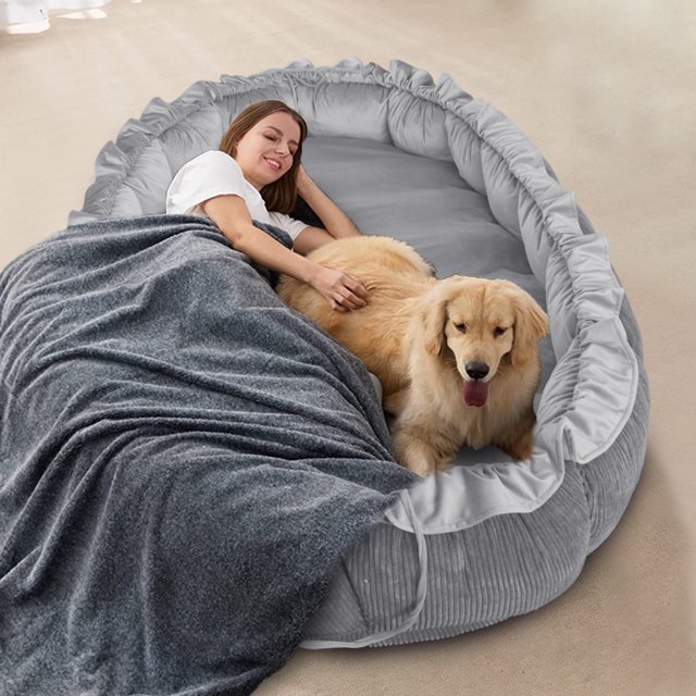 Rounuo Giant Human Dog Bed Very Safe Bean Bag Bed Large xxxl Dog Beds