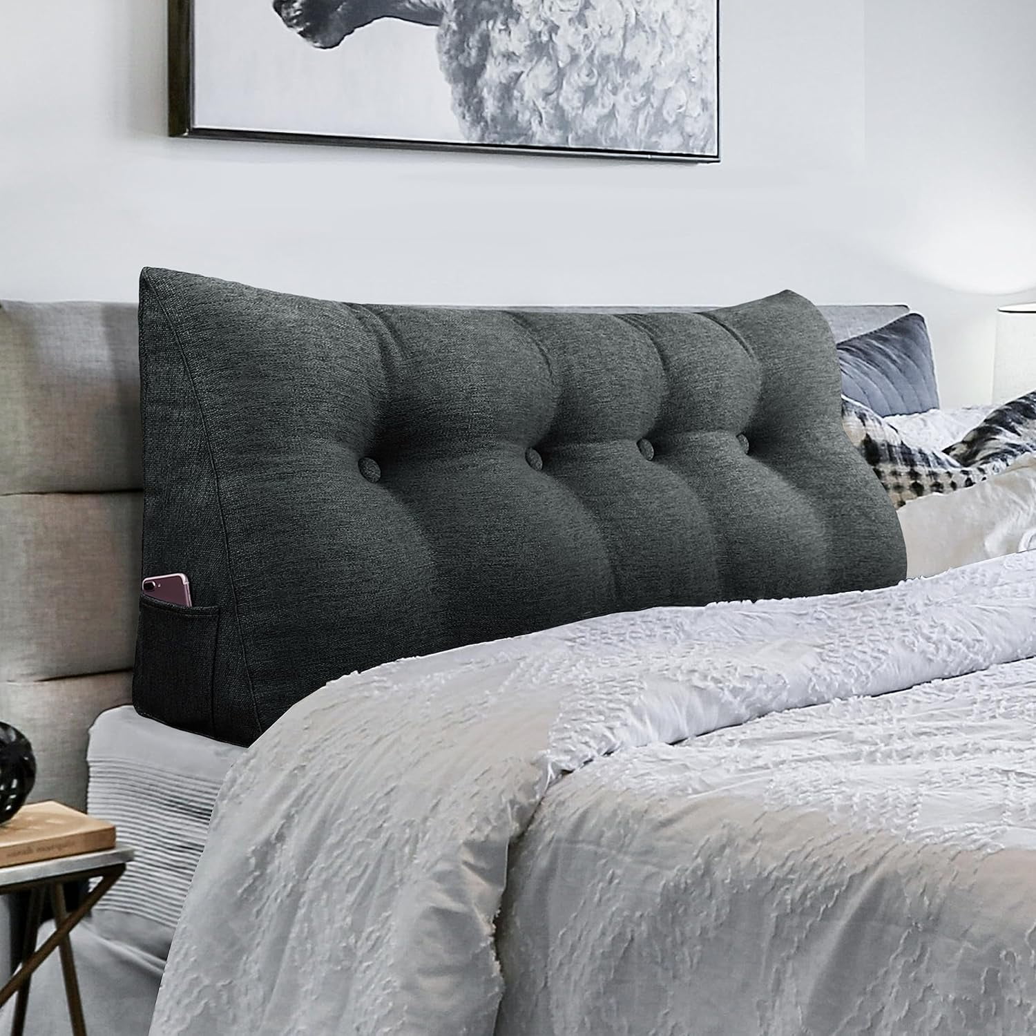 LELEFIDO Large Headboard Pillow - Bed Rest Reading Pillow With Removable Cover, Backrest Bolster For Sitting In Bed Or Sofa, Supportive & Comfortable (Multiple Sizes)
