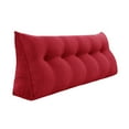 thumbnail image 1 of Rounuo Large Headboard Wedge Reading Pillow Backrest Bed Chairs Back Support for Sitting Up in Bed Large Daybed Bolster Back Rests Cushion Body Positioning Bedrest Corduroy Cover Queen Red, 1 of 7