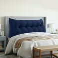 thumbnail image 1 of Rounuo Large Headboard Wedge Reading Pillow Backrest Bed Chairs Back Support for Sitting Up in Bed Large Daybed Bolster Back Rests Cushion Body Positioning Bedrest Corduroy Cover Queen Navy, 1 of 7