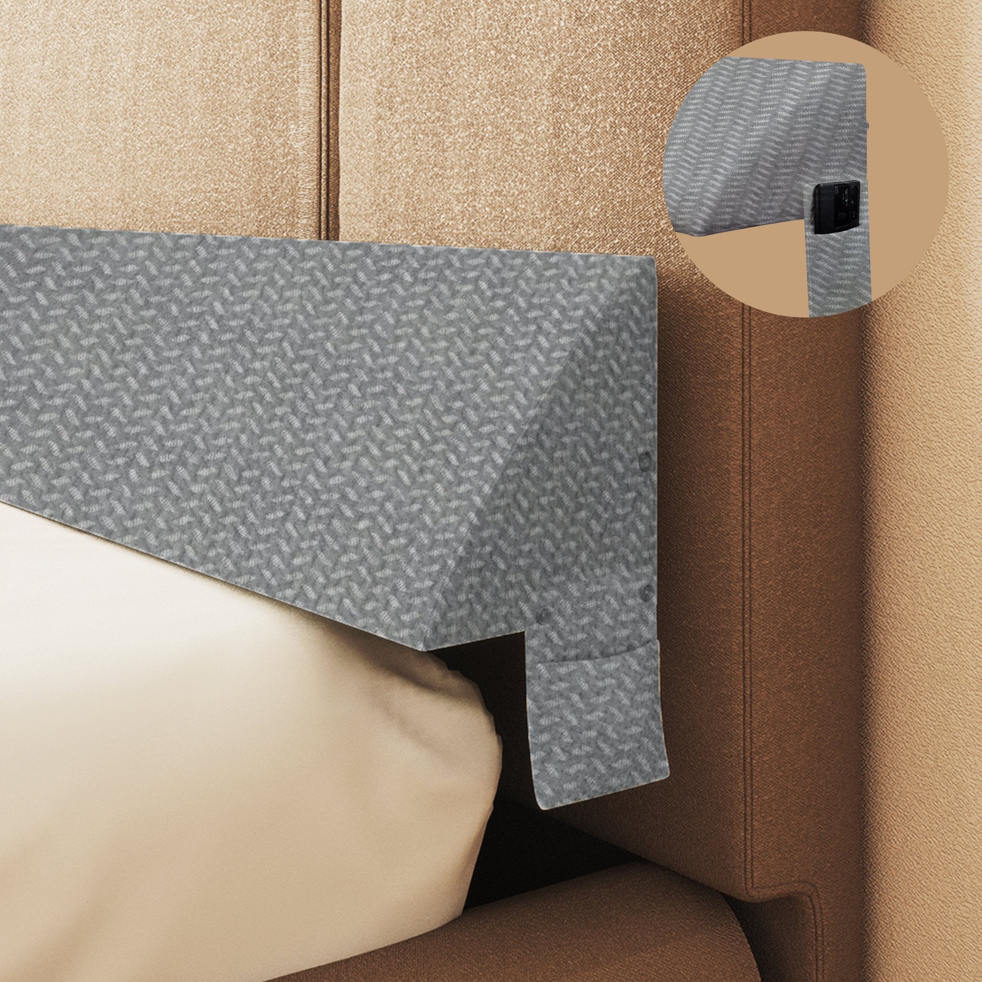 Rounuo Queen Bed Wedge Pillow Stopper, Mattress Gap Filler Wedge