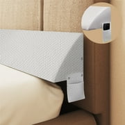 Rounuo Queen Bed Wedge Pillow Stopper, Mattress Gap Filler Wedge Triangle Wedge Pillow for Headboard Gap, Side Pocket Position Adjustable White 60 x 10 x 6 Inches