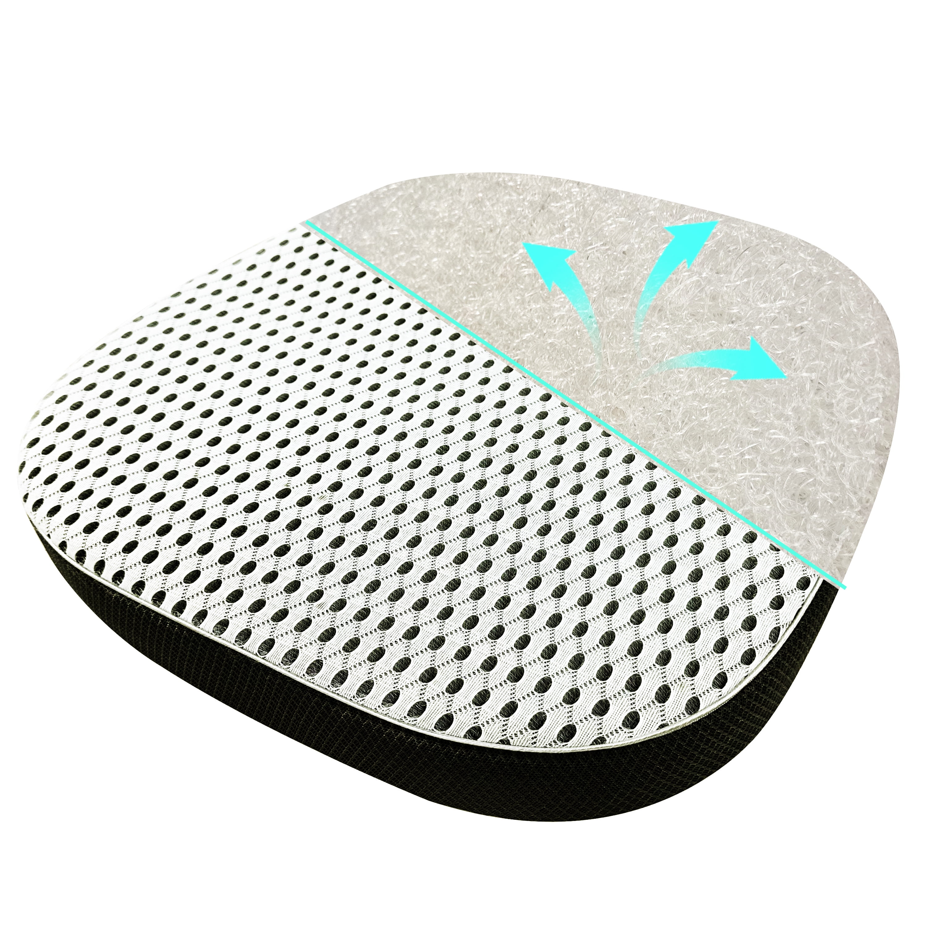 Rounuo Seat Cushion for Desk Chair with High Breathability Upgraded 4D Air Fiber, Car or Office