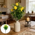 thumbnail image 1 of Rourlinge 1 Bunch Artificial Lemons Branches Faux Lemons Fruit with Stem Fake Lemon Decoration for Kitchen Farmhouse Decor (Yellow), 1 of 6