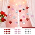 thumbnail image 1 of Rourlinge 12 Heart Shaped Christmas Baubles Ornaments Set Glossy Matte Glitter Finish Plastic Hanging Decorations for Valentine's Day Wedding Anniversary Party Tree, 1 of 7