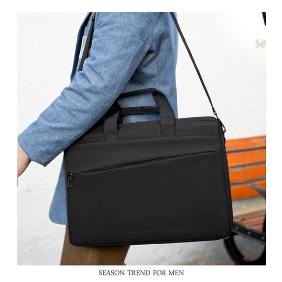 Rourlinge 15.6 Inch Water Repellent Laptop Shoulder Bag Shockproof Padded Notebook Carrying Case Multi Pocket Computer Sleeve for Business Travel