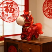Rourlinge 2026 Year of the Horse Plush Toy Zodiac Mascot Lucky Stuffed Animal for Lunar New Year Celebration Home Decor Gift Good Fortune Symbol