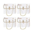 thumbnail image 1 of Rourlinge 4 Pack Flower Paper Gift Bag, Bouquet Portable Flower Handbag Box with Metal Chain, Rectangle Wedding Gift Wrap Bag, Small Florist Carrier Bag for Arrangements, Valentine's Day, Birthday, 1 of 3