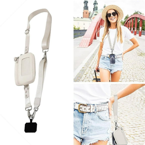 Rourlinge Adjustable Crossbody Phone Lanyard Strap with Detachable RFID Wristlet Wallet, Hands-Free Cell Phone Holder, Multi-Functional Phone Accessory for Travel, Shopping, Concerts & Daily Use
