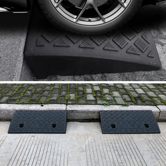 Rourlinge Car Ramp for Vehicle Driveway Curb Slope Traction Mat, Anti-Slip Plastic Ramp for Home Steps Garage Entry, Interlocking Portable Ramp for Cars Motorcycles Mobility