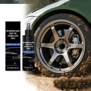 Rourlinge Chrome Polish Cleaner Spray 100ml Metal Deoxidizer Repair Agent for Auto Parts Wheels Rims Maintenance Remove Rust Oxidation Restore Shine Polish