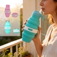 thumbnail image 1 of Rourlinge Collapsible Water Bottle, Reuseable BPA Free Silicone Foldable Water Bottles for Travel Gym Camping Hiking, Portable Leak Proof Sports Water Bottle, 1 of 7