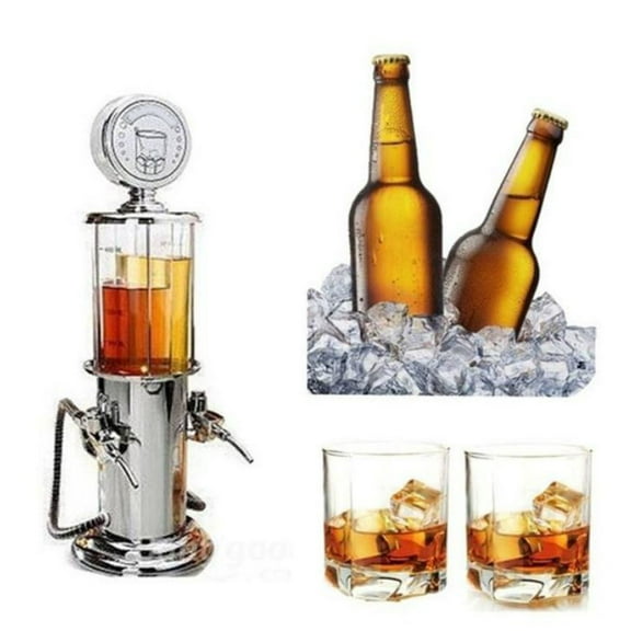 Rourlinge Commercial Dual Tap Beer Dispenser with Food-Grade ABS, 2-Head Beverage Pump for Bar Home Party, 450ml Portable Drink Server for Wine Soda Water