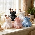 thumbnail image 1 of Rourlinge Cute Princess Dress Shaped Pen Holder Plastic Multifunctional Desktop Storage Box for Pens Makeup Brushes Girls Bedroom Vanity Decor, 1 of 7