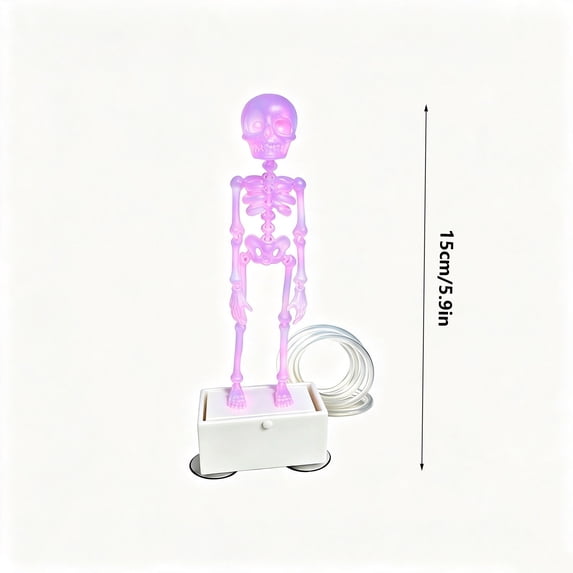 Rourlinge Halloween Dancing Skeleton Aquarium Ornament, Air‑Driven Bubbler Fish Tank Decor,Oxygen‑Generating Landscape Accessory for Tank, Festive Holiday Gift for Fish‑Keeping Enthusiasts