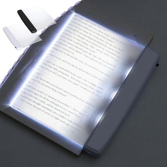 Rourlinge LED Book Light, Transparent Acrylic Reading Lamp with Adjustable Brightness, Eye Friendly Night Light for Tablet, Battery Operated for Travel Bedside Use
