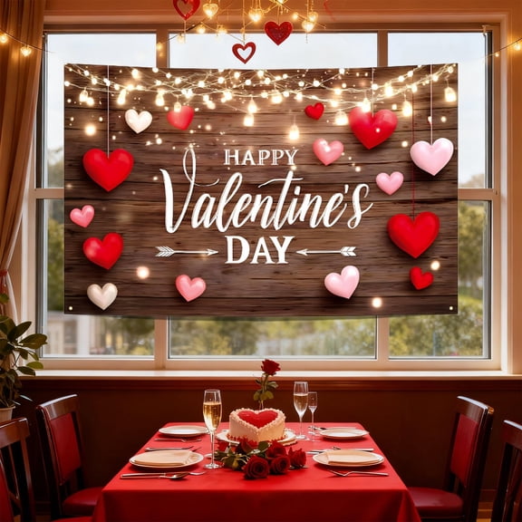 Rourlinge Love Sweet Heart Valentine's Day Backdrop for Photoshoot Valentine's Bridal Shower Birthday Party Galentines Day Decorations Photography Background