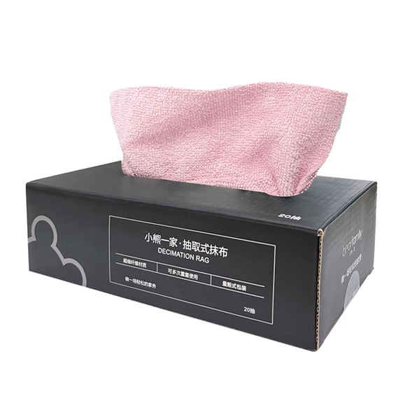 Rourlinge Microfiber Cleaning Cloth in Box, Reusable Cleaning Rags, Edgeless Microfiber Wipes, Lint Free, Absorbent Shop Towels for Kitchen, Car, Glass