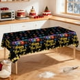 thumbnail image 1 of Rourlinge New Years Tablecloths -Happy New Year Plastic Tablecloth Set, Black and Gold Disposable New Year's Table Cloth Cover Rectangle for 2026 New Years Eve Party Supplies Decorations, 108x54 Inch, 1 of 6