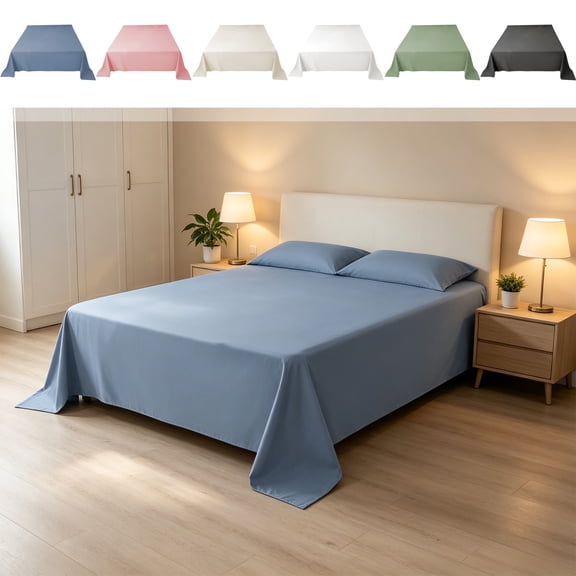 Rourlinge Polyester Flat Sheet Mattress Protector, Stain Resistant & Easy to Clean, Breathable TPU Layer, Non-slip Bed Cover 63x91in for Home Dormitory Use