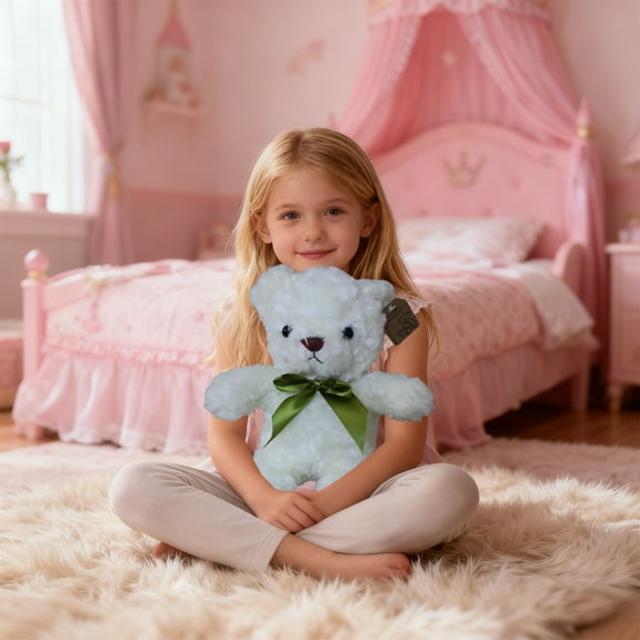 Rourlinge Stuffed Teddy Bear Dolls with Bow, Soft Plush Animal Toys for Her/Girlfriend Lover Mom Kids Gifts Home Decor