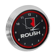 Roush Performance Red Neon Clock 15 Inch Diameter with Chrome Finish Rim - 8RSHPF
