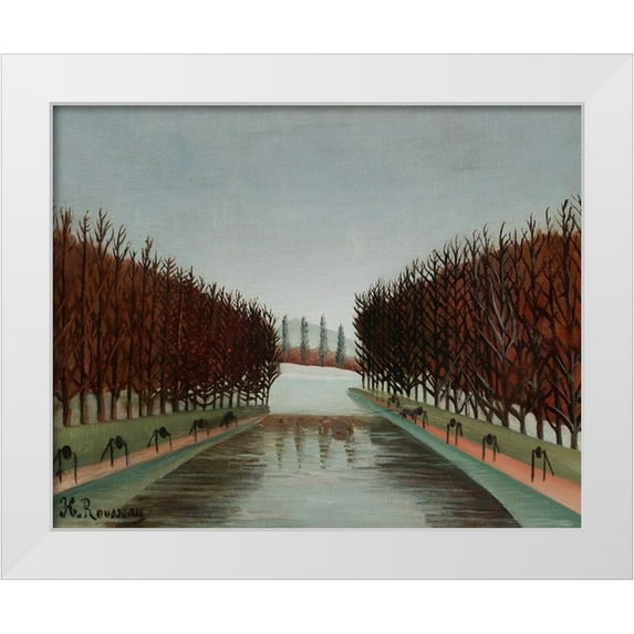Rousseau, Henri 14x12 White Modern Wood Framed Museum Art Print Titled - Le canal 1905