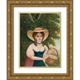 thumbnail image 1 of Rousseau, Henri 15x18 Gold Ornate Wood Framed with Double Matting Museum Art Print Titled - Woman with Basket of Eggs 1910, 1 of 4