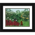 thumbnail image 1 of Rousseau, Henri 18x15 Black Ornate Wood Framed with Double Matting Museum Art Print Titled - Tropical Forest with Monkeys 1910, 1 of 4
