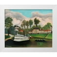 thumbnail image 1 of Rousseau, Henri 18x15 White Modern Wood Framed Museum Art Print Titled - The Laundry Boat of Pont de Charenton 1895, 1 of 4