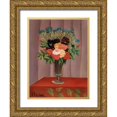 thumbnail image 1 of Rousseau, Henri 19x24 Gold Ornate Wood Framed with Double Matting Museum Art Print Titled - Bouquet of Flowers, 1 of 4