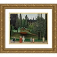 thumbnail image 1 of Rousseau, Henri 24x20 Gold Ornate Wood Framed with Double Matting Museum Art Print Titled - View of Montsouris Park, the Kiosk 1910, 1 of 4