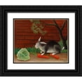 thumbnail image 1 of Rousseau, Henri 32x26 Black Ornate Wood Framed with Double Matting Museum Art Print Titled - The Rabbits Meal 1908, 1 of 4