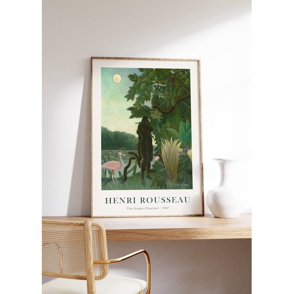 Rousseau Snake Charmer Jungle Poster, Unframed Size 12x18