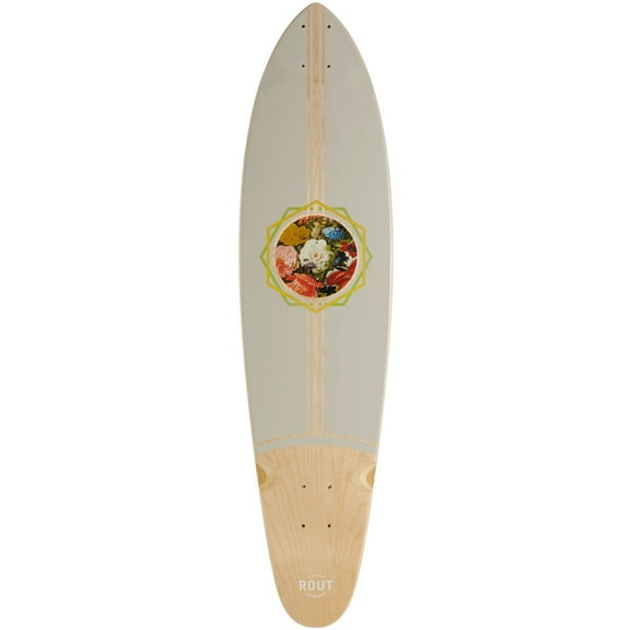 Rout Floral Kicktail Longboard Deck