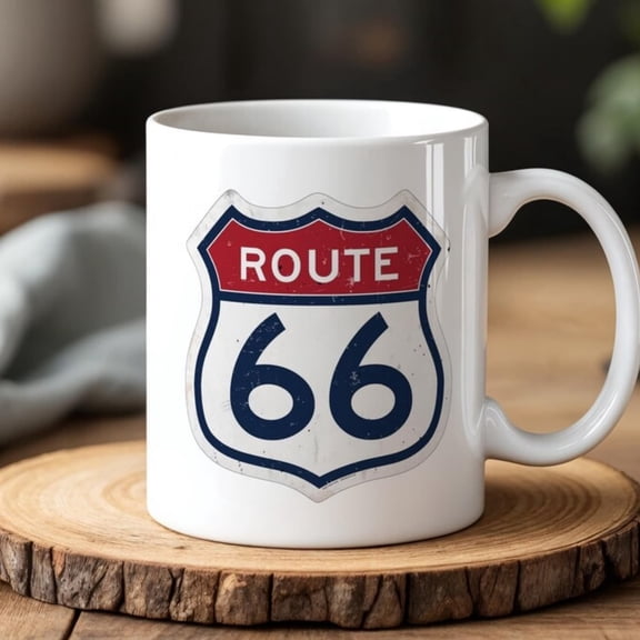 Route 0ml Vintage Ceramic Mug R Travel Coffee Cup Road TLover Gift USA Road Symbol Mug Adventure Theme Mug.