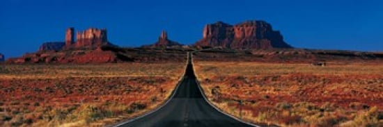 Route 163 Monument Valley Tribal Park Arizona USA Canvas Art - Panoramic Images (36 x 12)