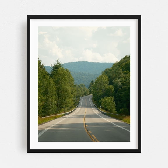 Route 30, Indian Lake 01 - Indian Lake New York Photography Black Framed Wall Art Print 16 x 20 inches